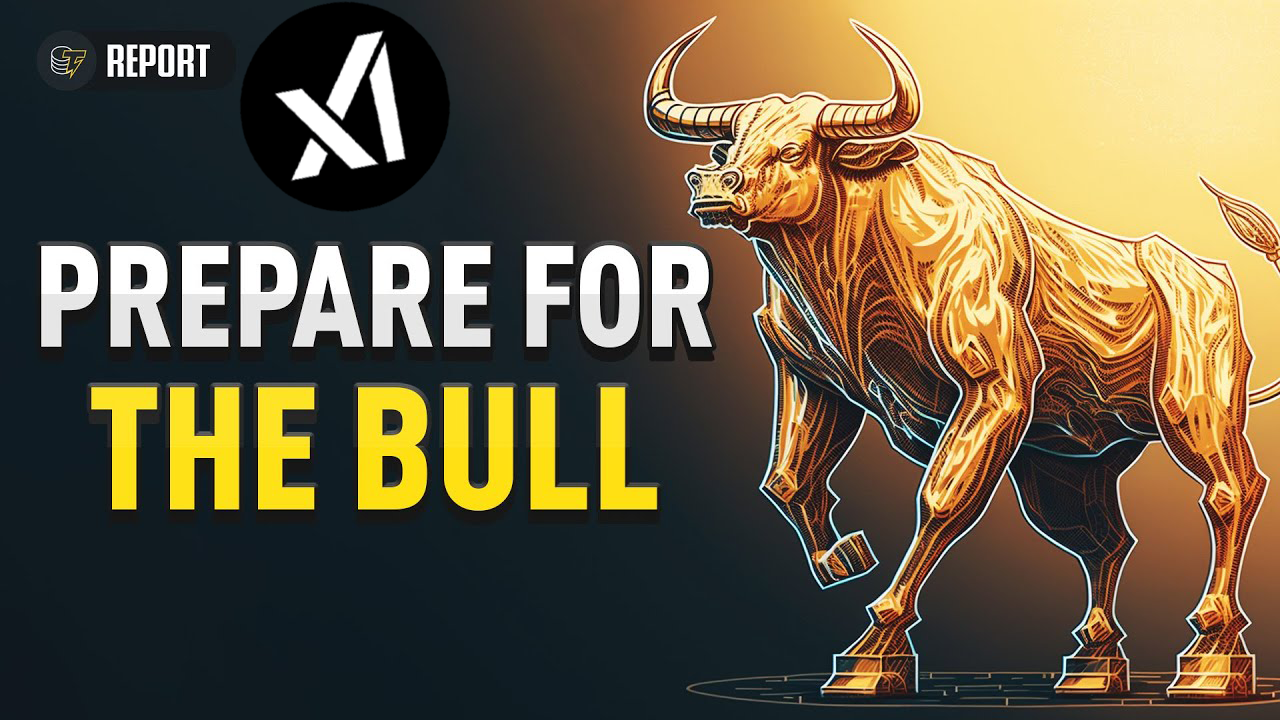 XA20R crypto bull market banner with golden bull illustratio